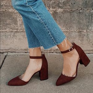 Ellarose Suede Ankle Strap Heels